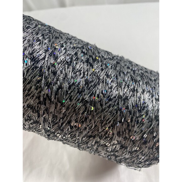 Fancy Cone Yarn White Black Rainbow Sequin Thread Clothes Needlework 480g #382 - Picture 3 of 5